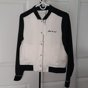 Fleur du Mal jacket Silk Satin Black & Ivory